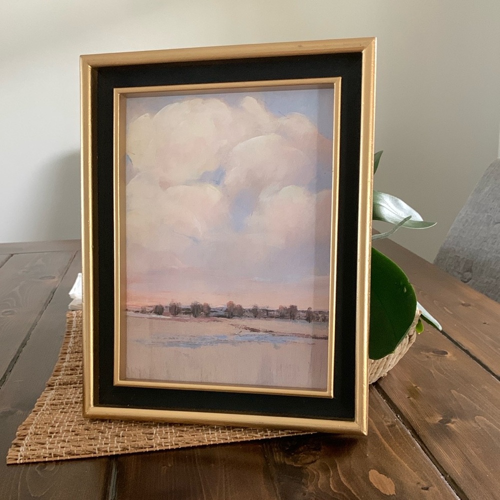 Wall decor breezy collection wooden gold frame
